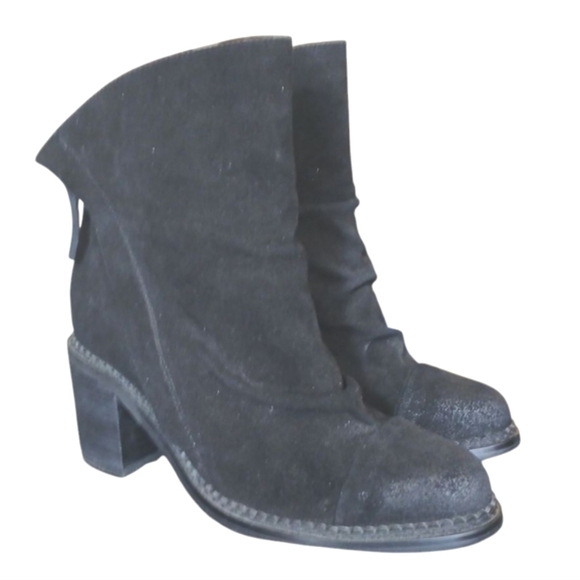 Seychelles Black Suede Ankle Boots Women's Heeled Booties size 7.5 - Picture 7 of 11